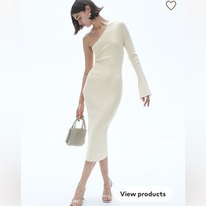 H&M rib knit one shoulder dress